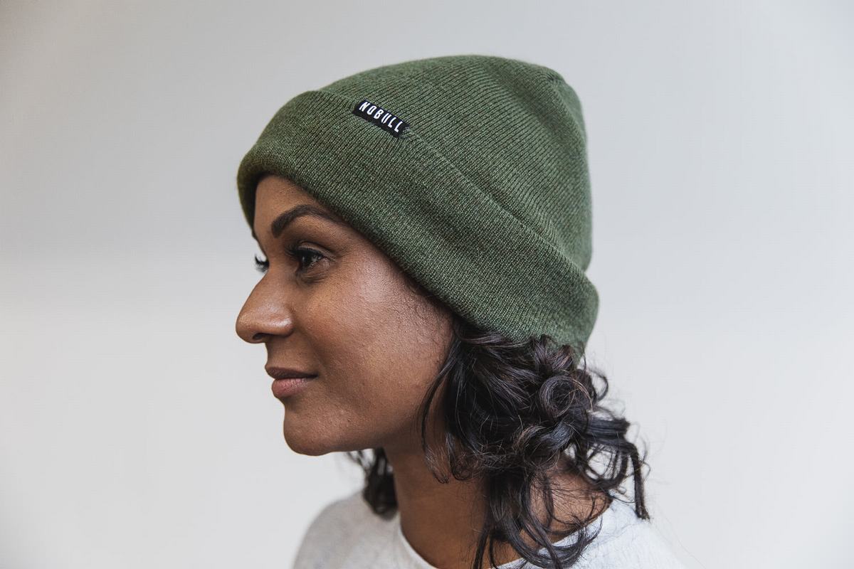 Nobull Cuffed Women's Beanie Olive | Australia (LD7068)